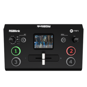RGBLink Mini V3 Video Switcher – 4 HDMI Input, T-Bar Control, Live Streaming Mixer