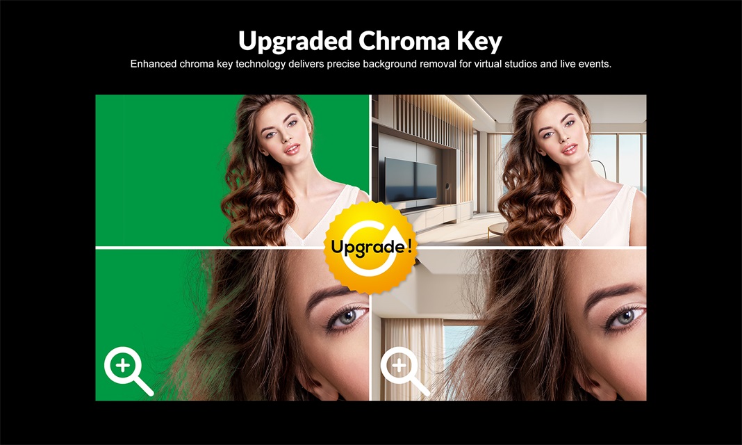 Shark S4 Video Switcher chroma key green screen example