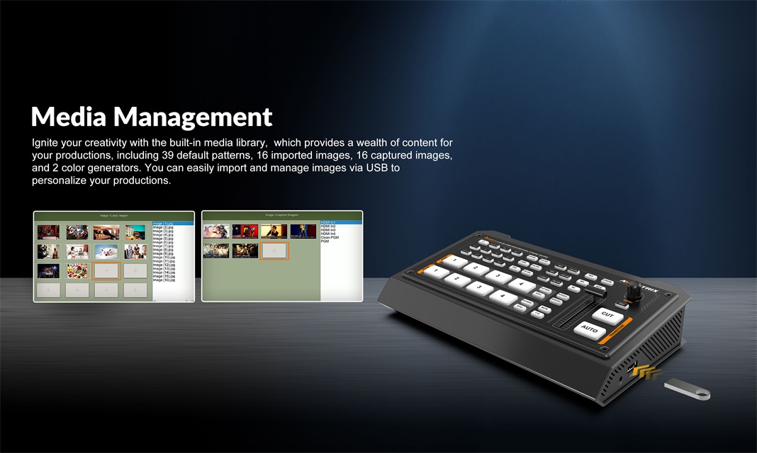 Shark S4 Video Switcher PIP POP logo overlay mode